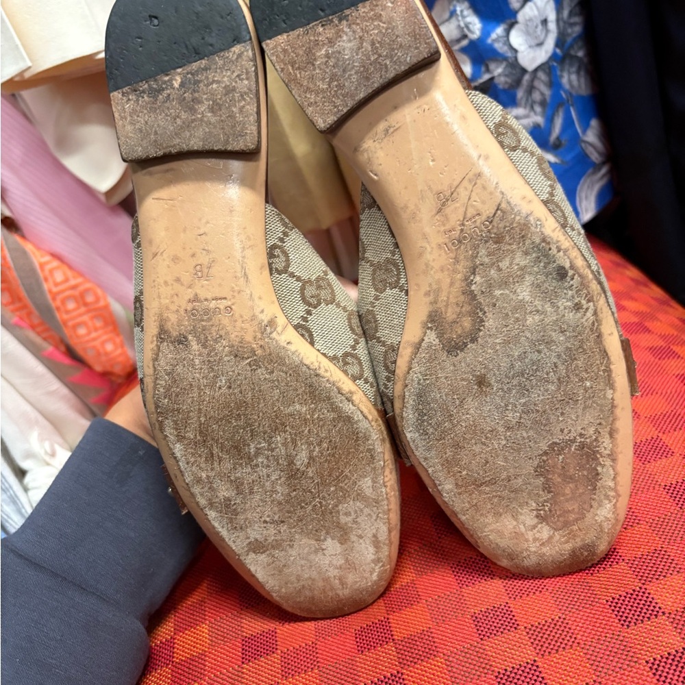 Gucci Women's Brown Monogram Mules - Picture 3 of 3